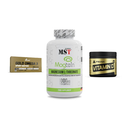 Herz & Gefäße: Olimp Omega 3 + MST Magnesium + Peak Vitamin D – alle enthaltenen Artikel