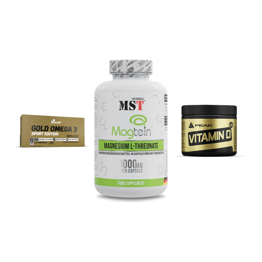 Herz & Gefäße: Olimp Omega 3 + MST Magnesium + Peak Vitamin D – alle enthaltenen Artikel