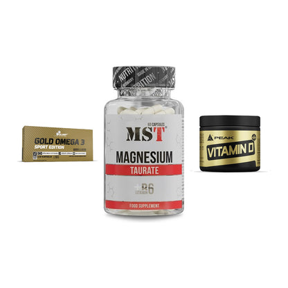 Herz & Gefäße: Olimp Omega 3 + MST Magnesium + Peak Vitamin D – alle enthaltenen Artikel