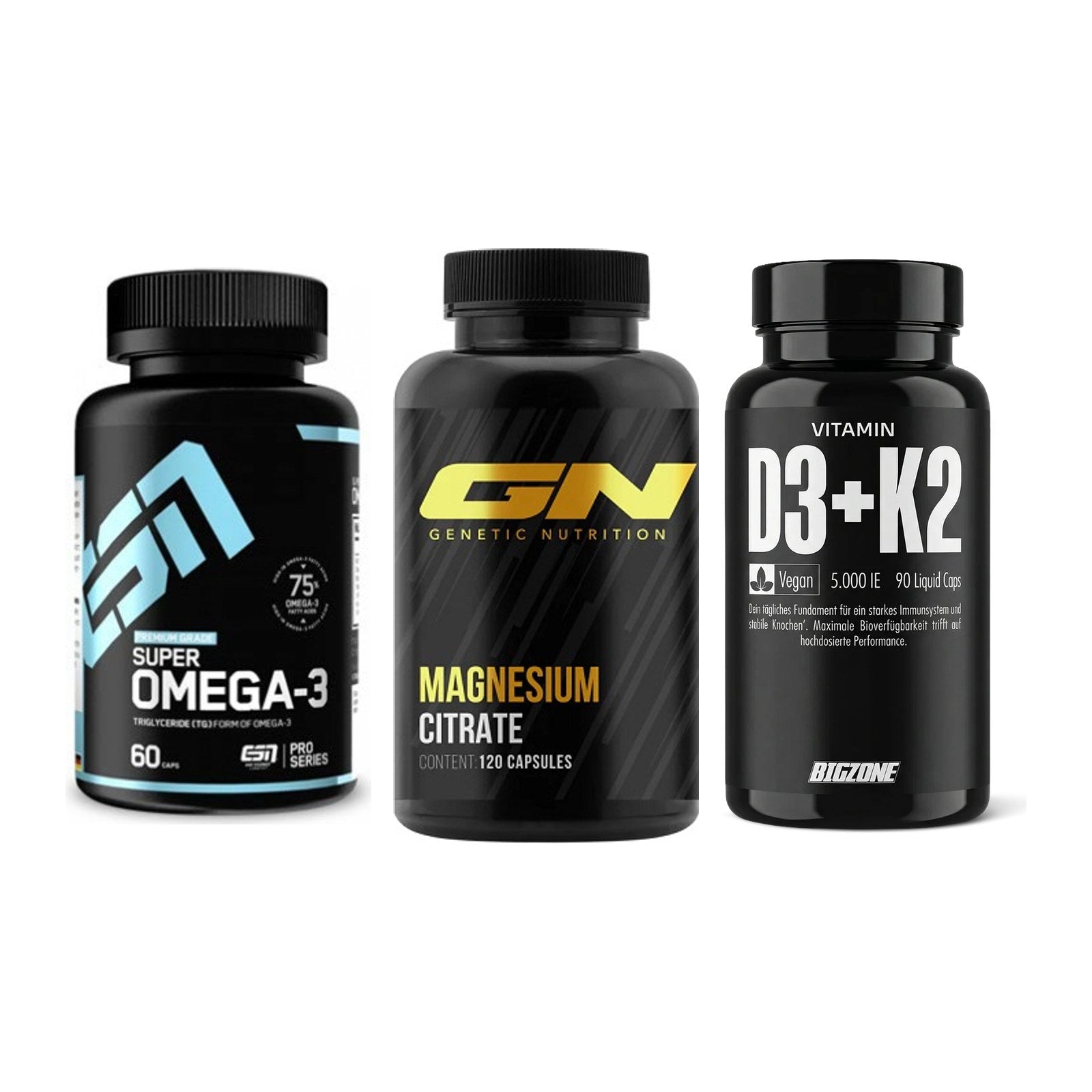 Herz & Gefäße: ESN Omega 3 + GN Magnesium + Big Zone Vitamin – alle enthaltenen Artikel