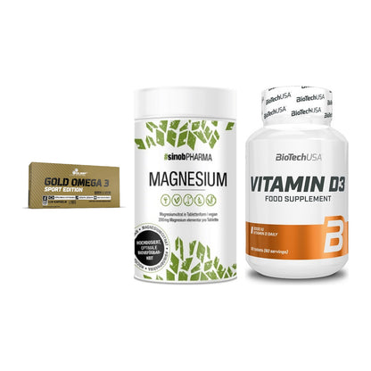 Herz & Gefäße: Olimp Omega 3 + Sinob Magnesium + BioTech Vitamin – alle enthaltenen Artikel