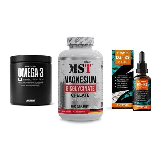 Herz & Gefäße: Big Zone Omega 3 + MST Magnesium + ProFuel Vitamin – alle enthaltenen Artikel