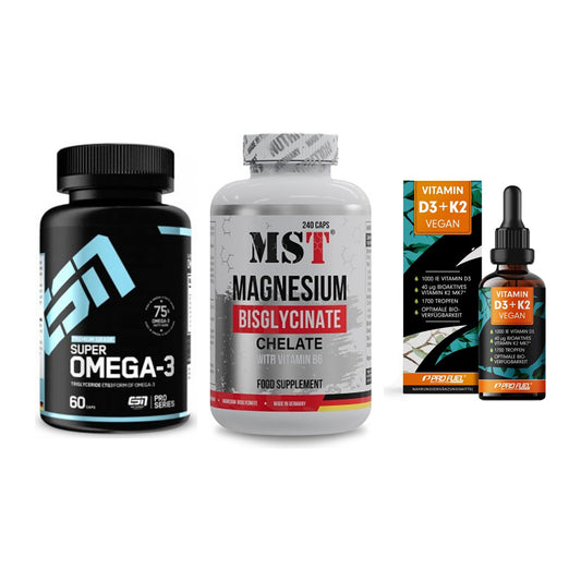 Herz & Gefäße: ESN Omega 3 + MST Magnesium + ProFuel Vitamin – alle enthaltenen Artikel