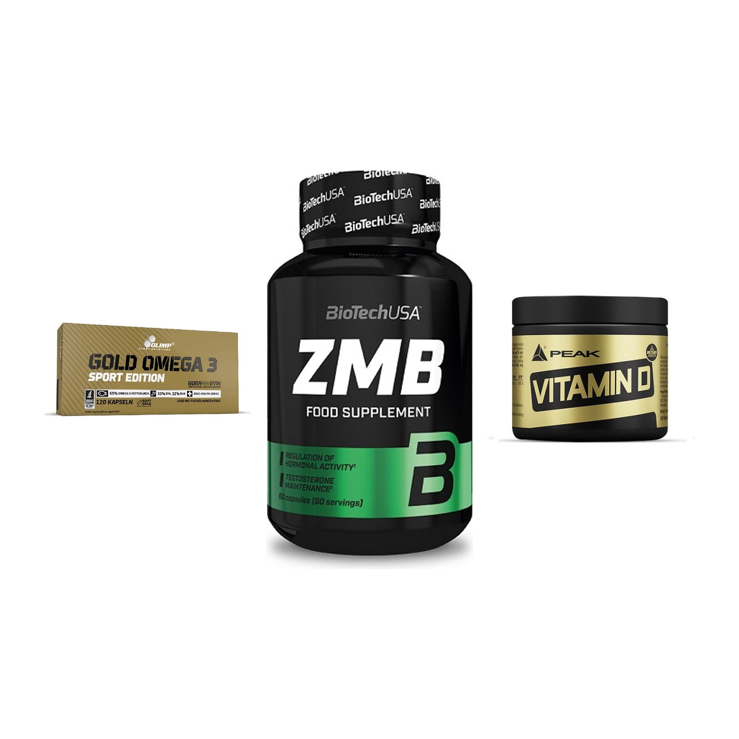 Herz & Gefäße: Olimp Omega 3 + BioTech ZMB + Peak Vitamin D – alle enthaltenen Artikel
