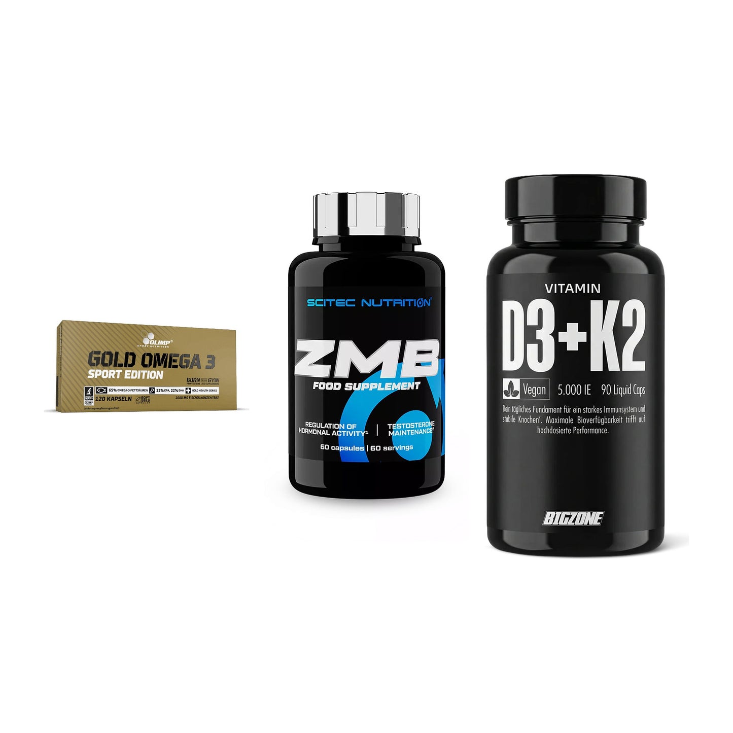Herz & Gefäße: Olimp Omega 3 + Scitec ZMB + Big Zone Vitamin – alle enthaltenen Artikel