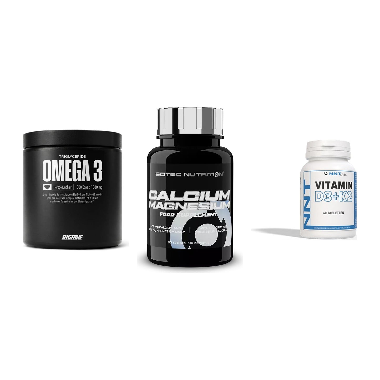 Herz & Gefäße: Big Zone Omega 3 + Scitec Calcium + NNT Vitamin – alle enthaltenen Artikel