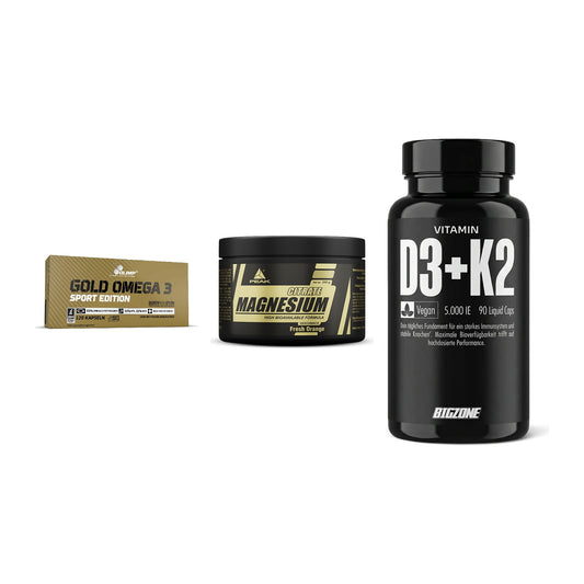 Herz & Gefäße: Olimp Omega 3 + Peak Magnesium + Big Zone Vitamin – alle enthaltenen Artikel