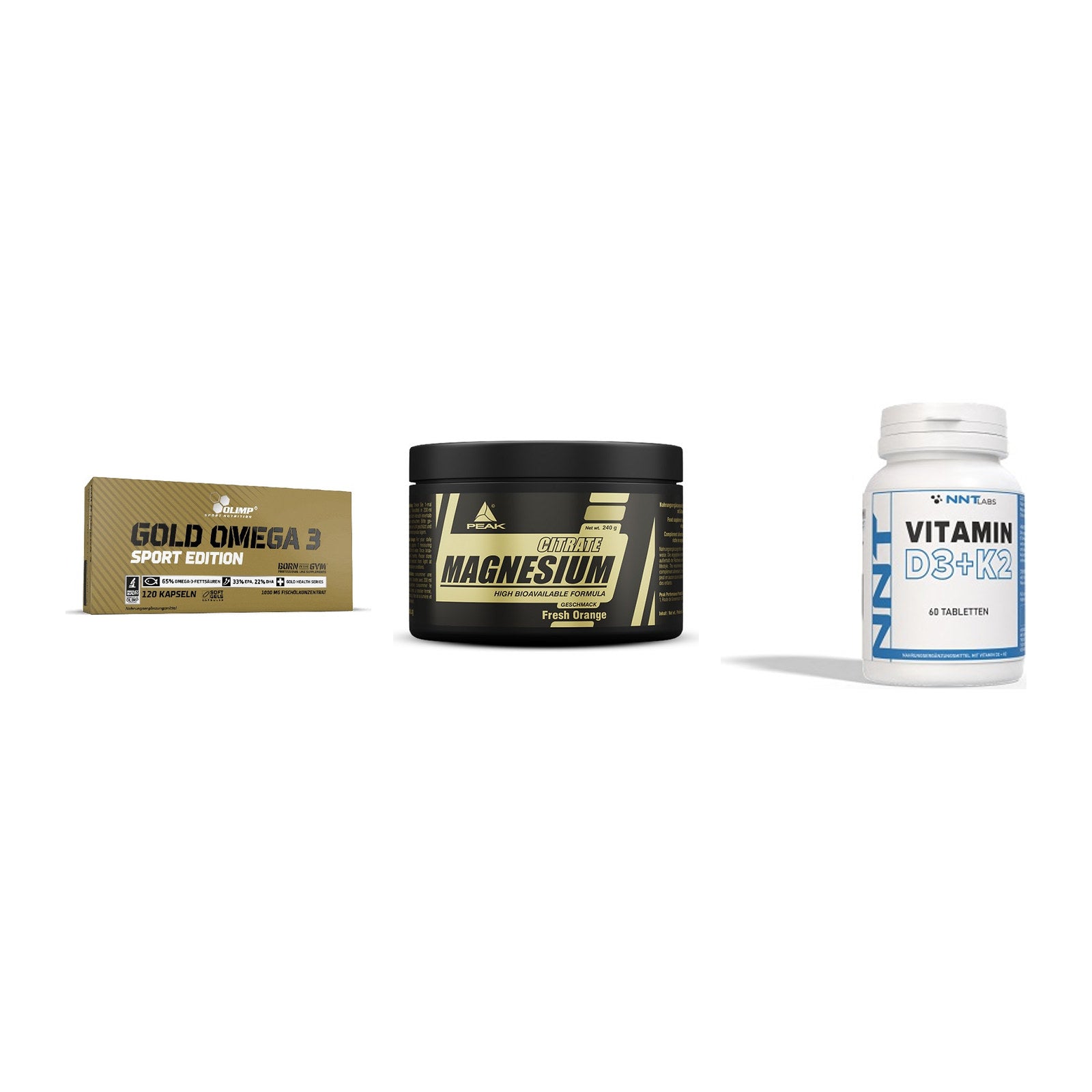 Herz & Gefäße: Olimp Omega 3 + Peak Magnesium + NNT Vitamin – alle enthaltenen Artikel