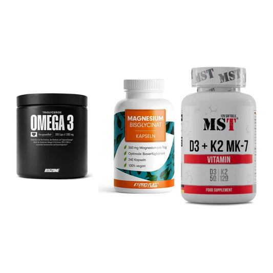 Herz & Gefäße: Big Zone Omega 3 + ProFuel Magnesiu + MST Vitamin D3 – alle enthaltenen Artikel