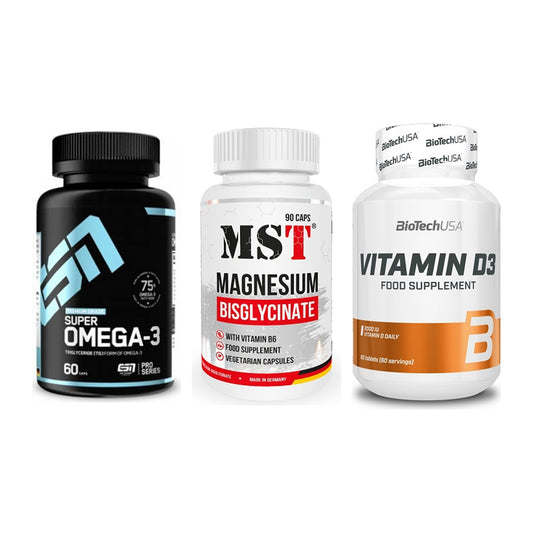 Herz & Gefäße: ESN Omega 3 + MST Magnesium + BioTech Vitamin – alle enthaltenen Artikel