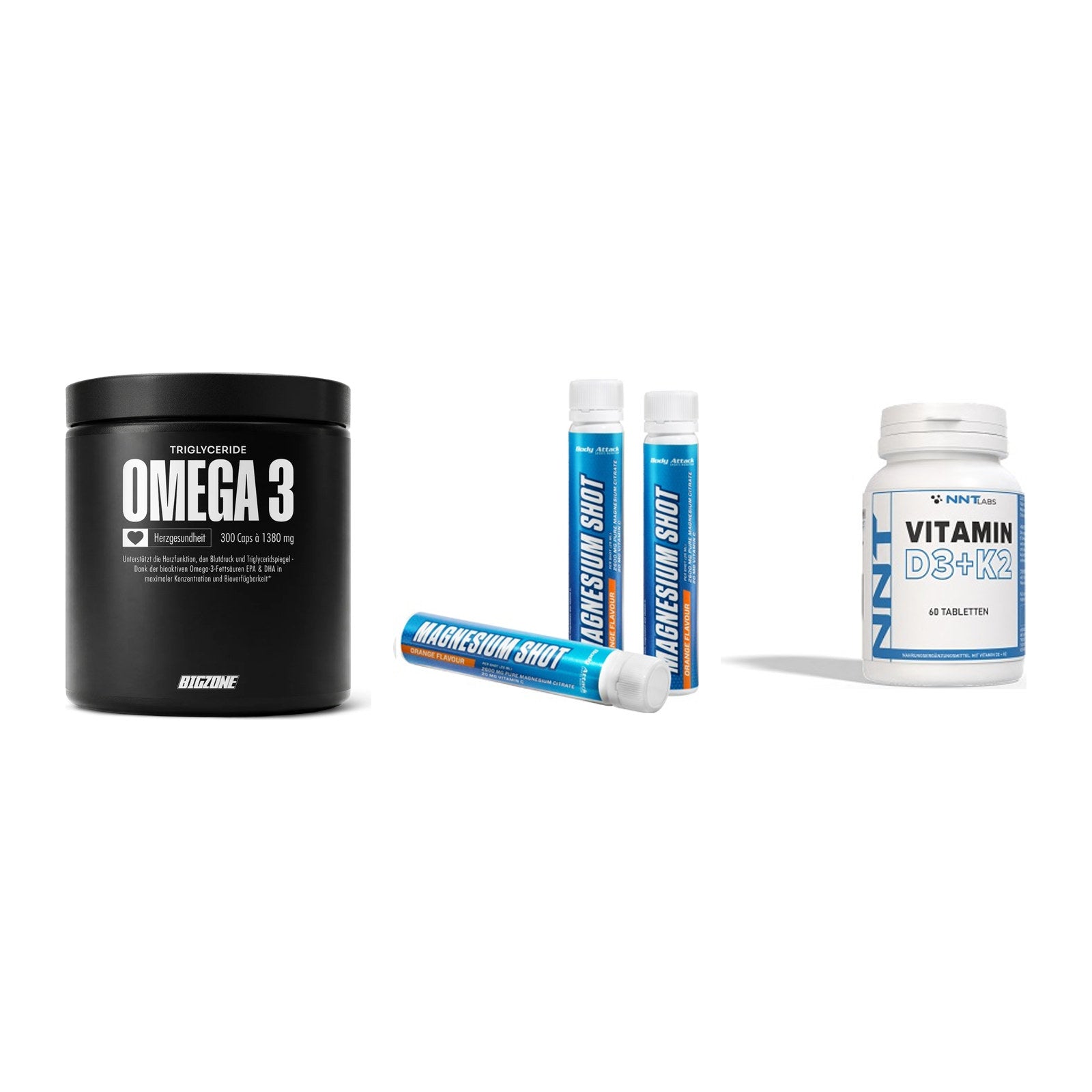 Herz & Gefäße: Big Zone Omega 3 + Body Attack + NNT Vitamin – alle enthaltenen Artikel