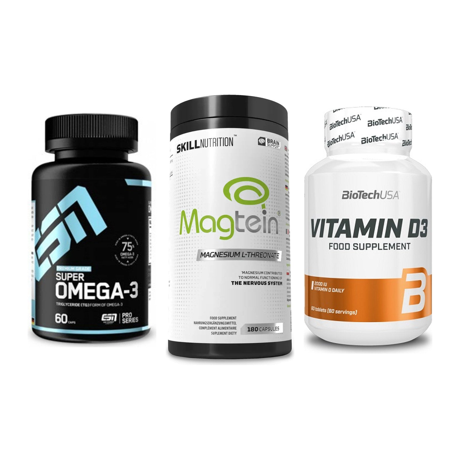 Herz & Gefäße: ESN Omega 3 + Skill Nutrition + BioTech Vitamin – alle enthaltenen Artikel