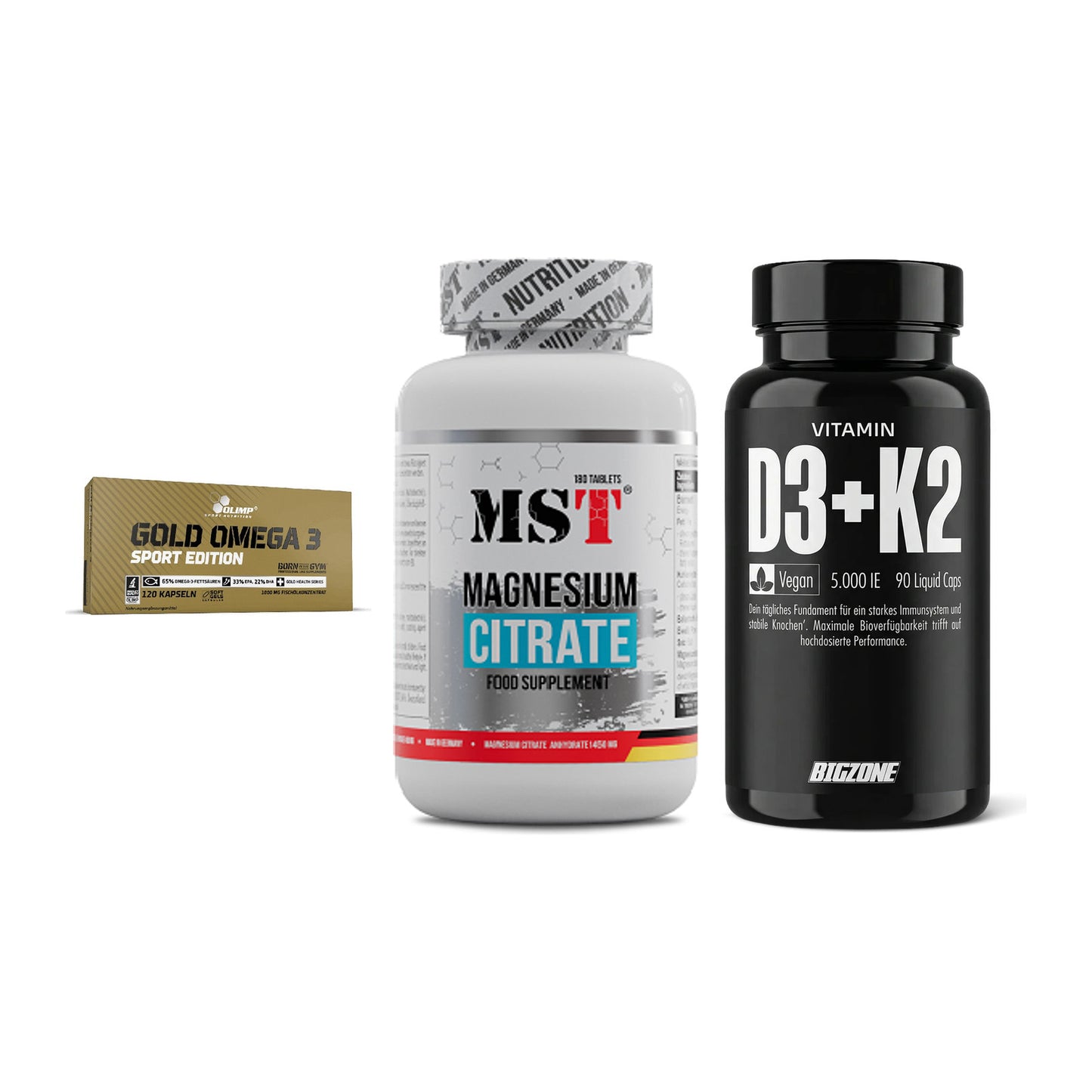Herz & Gefäße: Olimp Omega 3 + MST Magnesium + Big Zone Vitamin – alle enthaltenen Artikel
