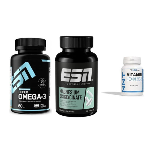 Herz & Gefäße: ESN Omega 3 + ESN Magnesium + NNT Vitamin – alle enthaltenen Artikel