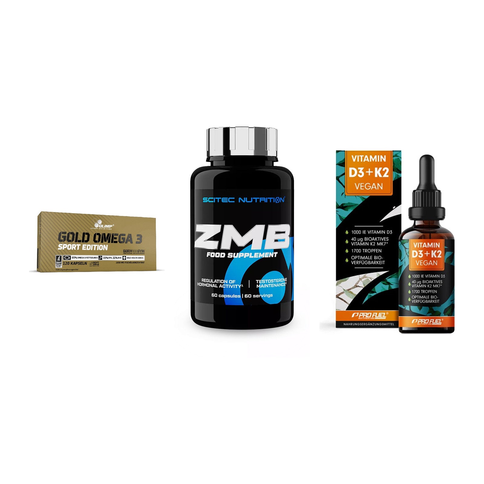 Herz & Gefäße: Olimp Omega 3 + Scitec ZMB + ProFuel Vitamin – alle enthaltenen Artikel