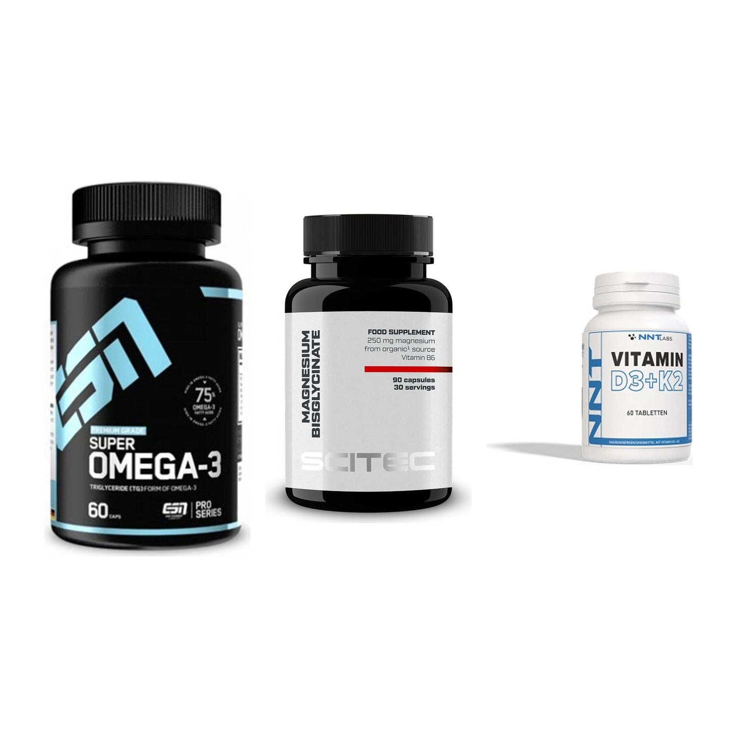 Herz & Gefäße: ESN Omega 3 + Scitec Magnesium + NNT Vitamin – alle enthaltenen Artikel