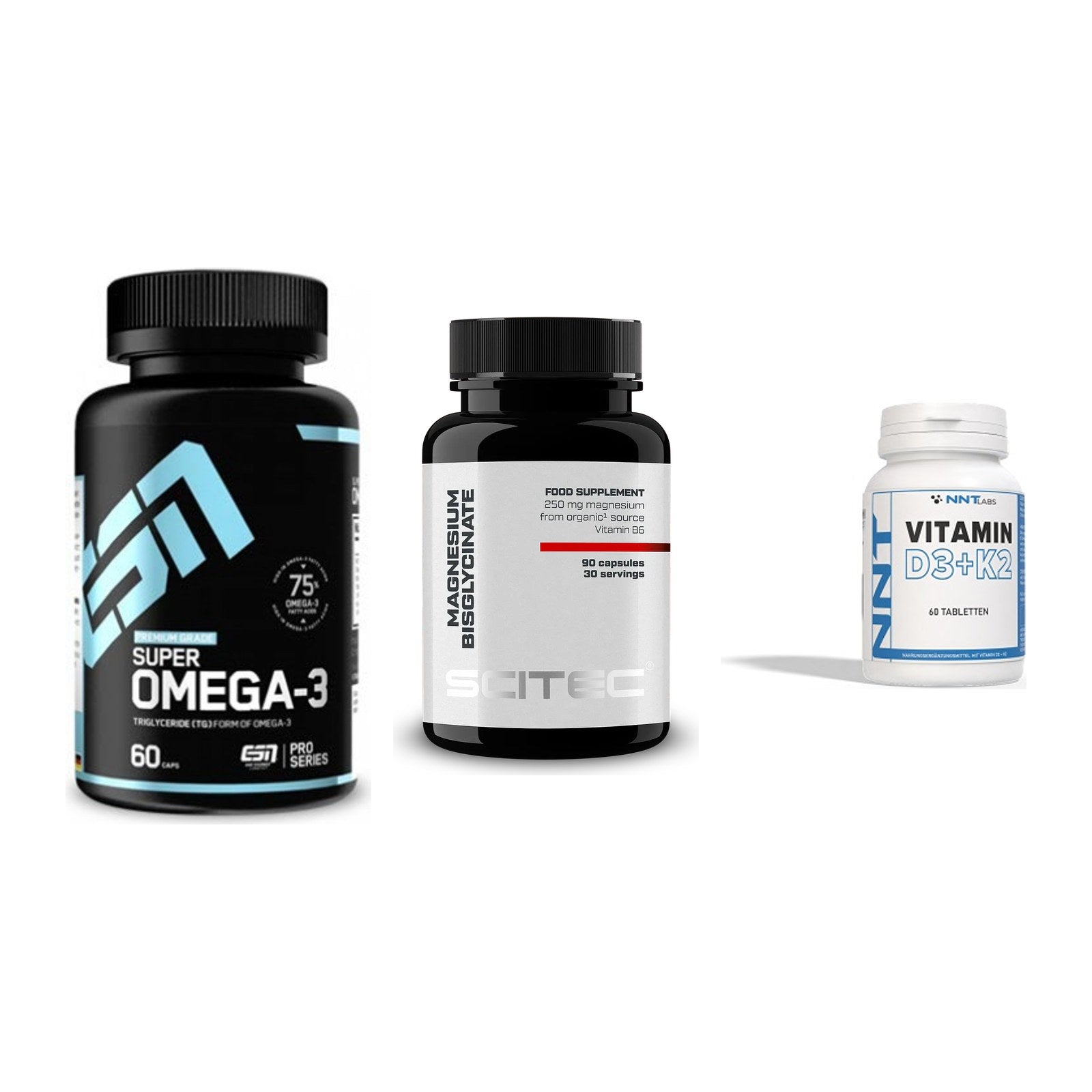 Herz & Gefäße: ESN Omega 3 + Scitec Magnesium + NNT Vitamin – alle enthaltenen Artikel