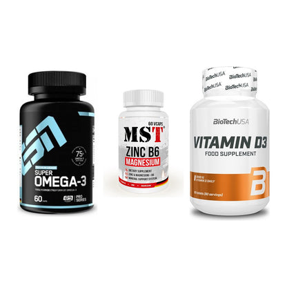 Herz & Gefäße: ESN Omega 3 + MST Zinc + BioTech Vitamin – alle enthaltenen Artikel