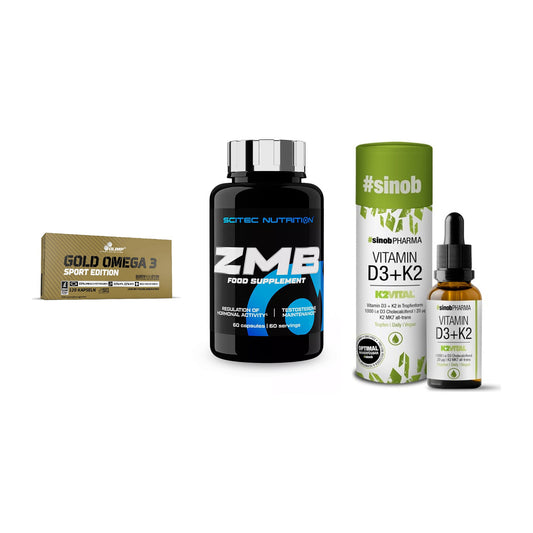 Herz & Gefäße: Olimp Omega 3 + Scitec ZMB + Sinob Vitamin D3 – alle enthaltenen Artikel