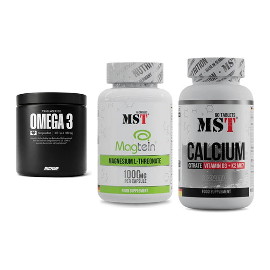 Herz & Gefäße: Big Zone Omega 3 + MST Magnesium + MST Calcium – alle enthaltenen Artikel