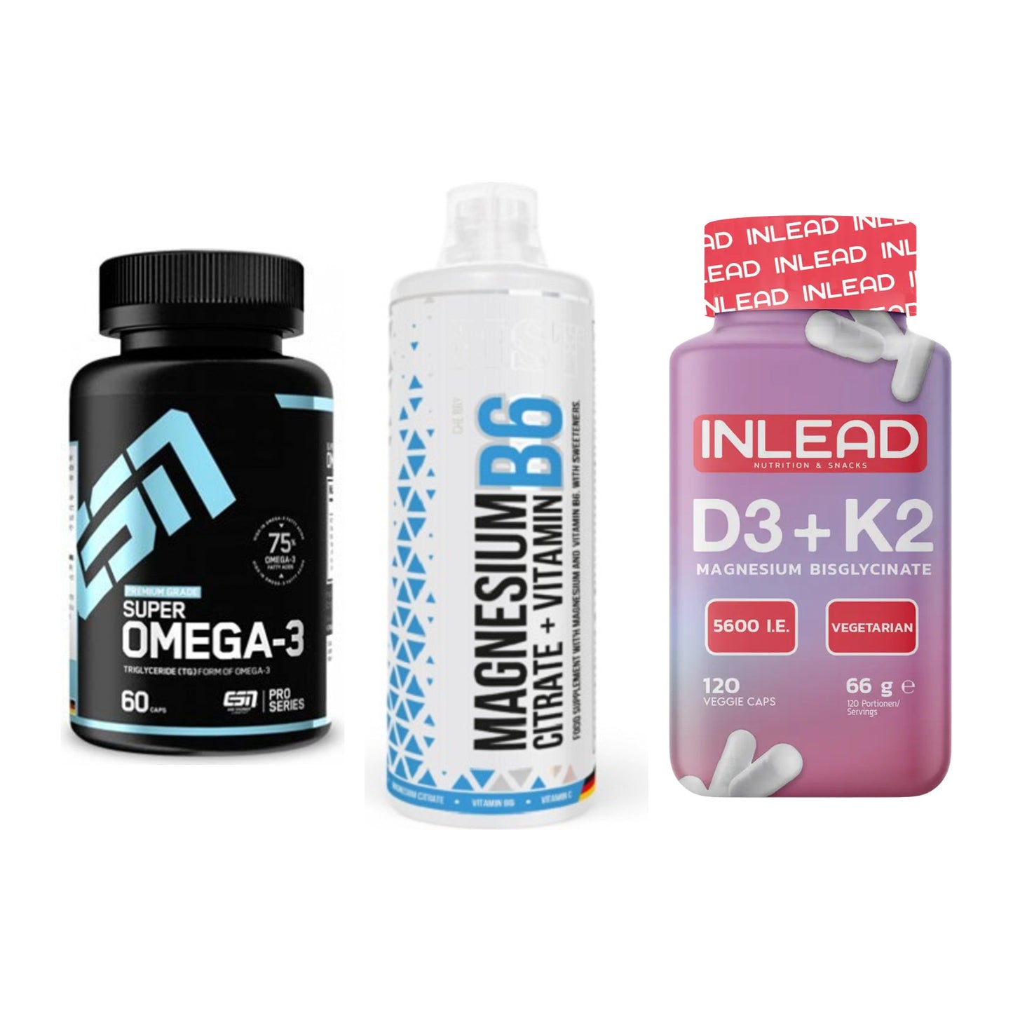 Herz & Gefäße: ESN Omega 3 + MST Magnesium B6 + INLEAD Vitamin – alle enthaltenen Artikel
