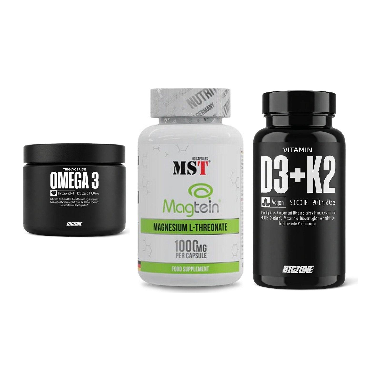 Herz & Gefäße: Big Zone Omega 3 + MST Magnesium + Big Zone Vitamin – alle enthaltenen Artikel