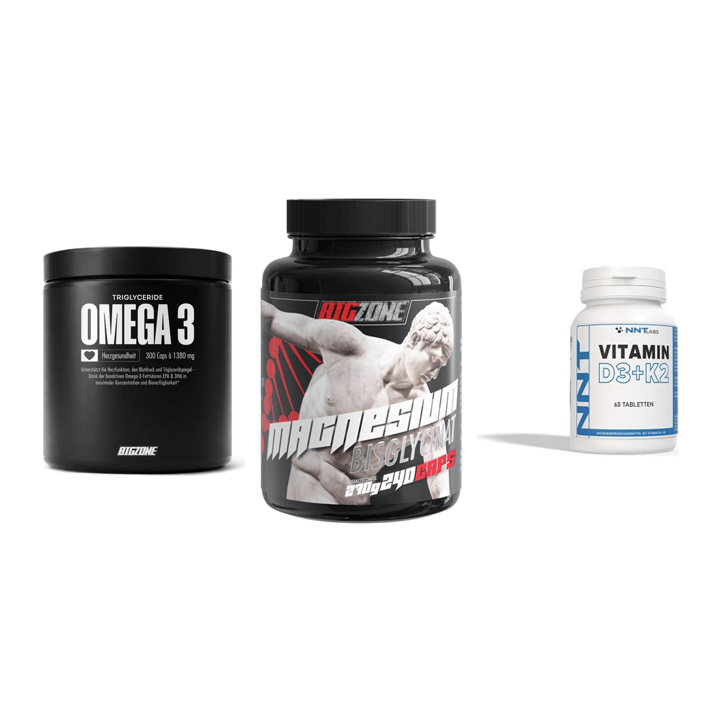 Herz & Gefäße: Big Zone Omega 3 + Big Zone Magnesi + NNT Vitamin – alle enthaltenen Artikel