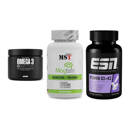 Herz & Gefäße: Big Zone Omega 3 + MST Magnesium + ESN Vitamin D3 – alle enthaltenen Artikel