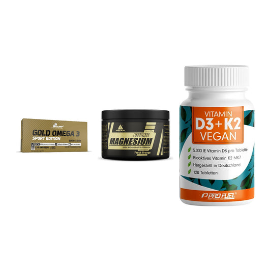 Herz & Gefäße: Olimp Omega 3 + Peak Magnesium + ProFuel Vitamin – alle enthaltenen Artikel