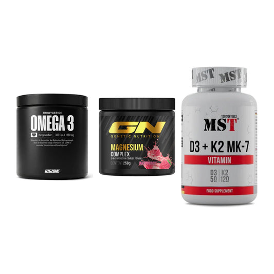Herz & Gefäße: Big Zone Omega 3 + GN Magnesium + MST Vitamin D3 – alle enthaltenen Artikel