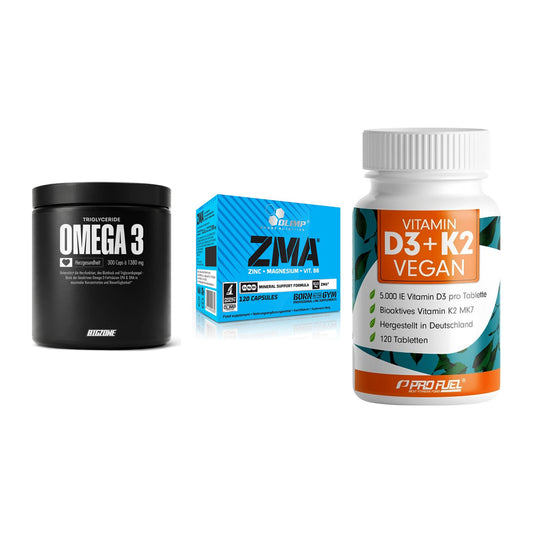 Herz & Gefäße: Big Zone Omega 3 + Olimp ZMA + ProFuel Vitamin – alle enthaltenen Artikel