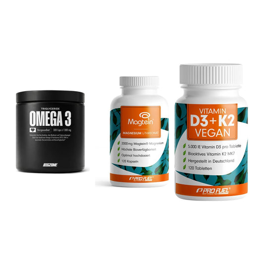 Herz & Gefäße: Big Zone Omega 3 + ProFuel Magnesiu + ProFuel Vitamin – alle enthaltenen Artikel