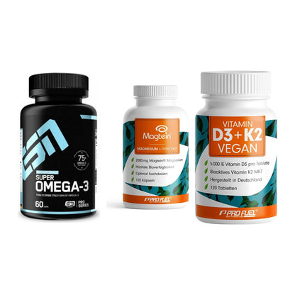 Herz & Gefäße: ESN Omega 3 + ProFuel Magnesiu + ProFuel Vitamin – alle enthaltenen Artikel