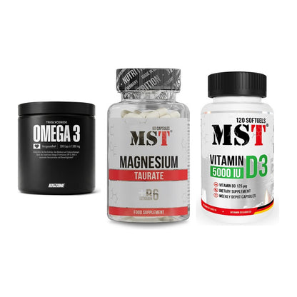 Herz & Gefäße: Big Zone Omega 3 + MST Magnesium + MST Vitamin D3 – alle enthaltenen Artikel
