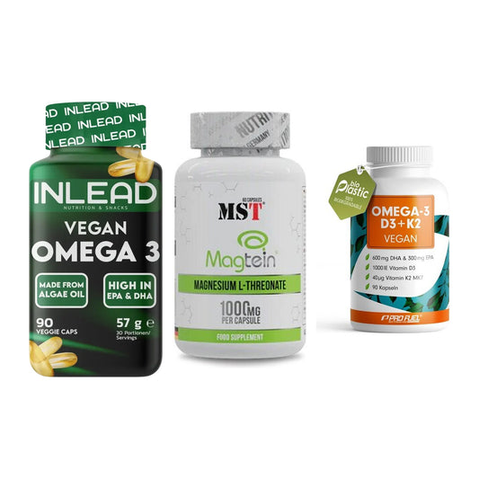 Herz & Gefäße: INLEAD Vegan + MST Magnesium + ProFuel Omega 3 – alle enthaltenen Artikel
