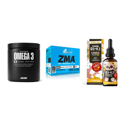 Herz & Gefäße: Big Zone Omega 3 + Olimp ZMA + ProFuel VITAMIN – alle enthaltenen Artikel