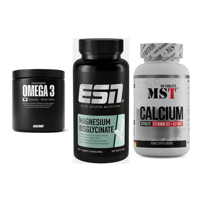 Herz & Gefäße: Big Zone Omega 3 + ESN Magnesium + MST Calcium – alle enthaltenen Artikel