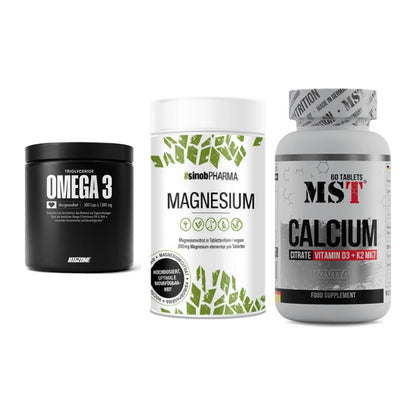 Herz & Gefäße: Big Zone Omega 3 + Sinob Magnesium + MST Calcium – alle enthaltenen Artikel