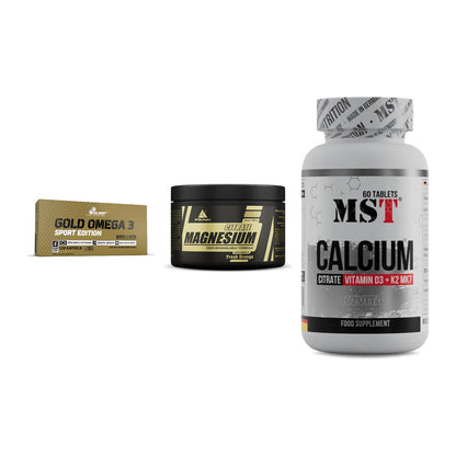 Herz & Gefäße: Olimp Omega 3 + Peak Magnesium + MST Calcium – alle enthaltenen Artikel
