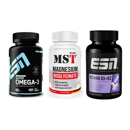 Herz & Gefäße: ESN Omega 3 + MST Magnesium + ESN Vitamin D3 – alle enthaltenen Artikel