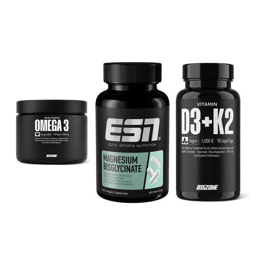 Herz & Gefäße: Big Zone Omega 3 + ESN Magnesium + Big Zone Vitamin – alle enthaltenen Artikel