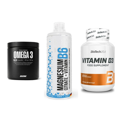 Herz & Gefäße: Big Zone Omega 3 + MST Magnesium B6 + BioTech Vitamin – alle enthaltenen Artikel
