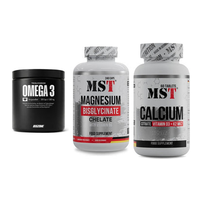 Herz & Gefäße: Big Zone Omega 3 + MST Magnesium + MST Calcium – alle enthaltenen Artikel