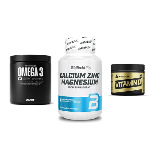 Herz & Gefäße: Big Zone Omega 3 + BioTech Calcium + Peak Vitamin D – alle enthaltenen Artikel