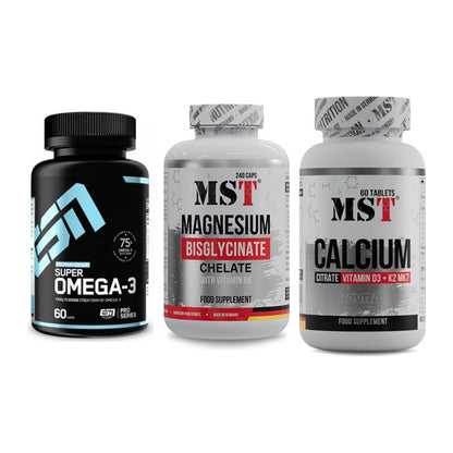 Herz & Gefäße: ESN Omega 3 + MST Magnesium + MST Calcium – alle enthaltenen Artikel
