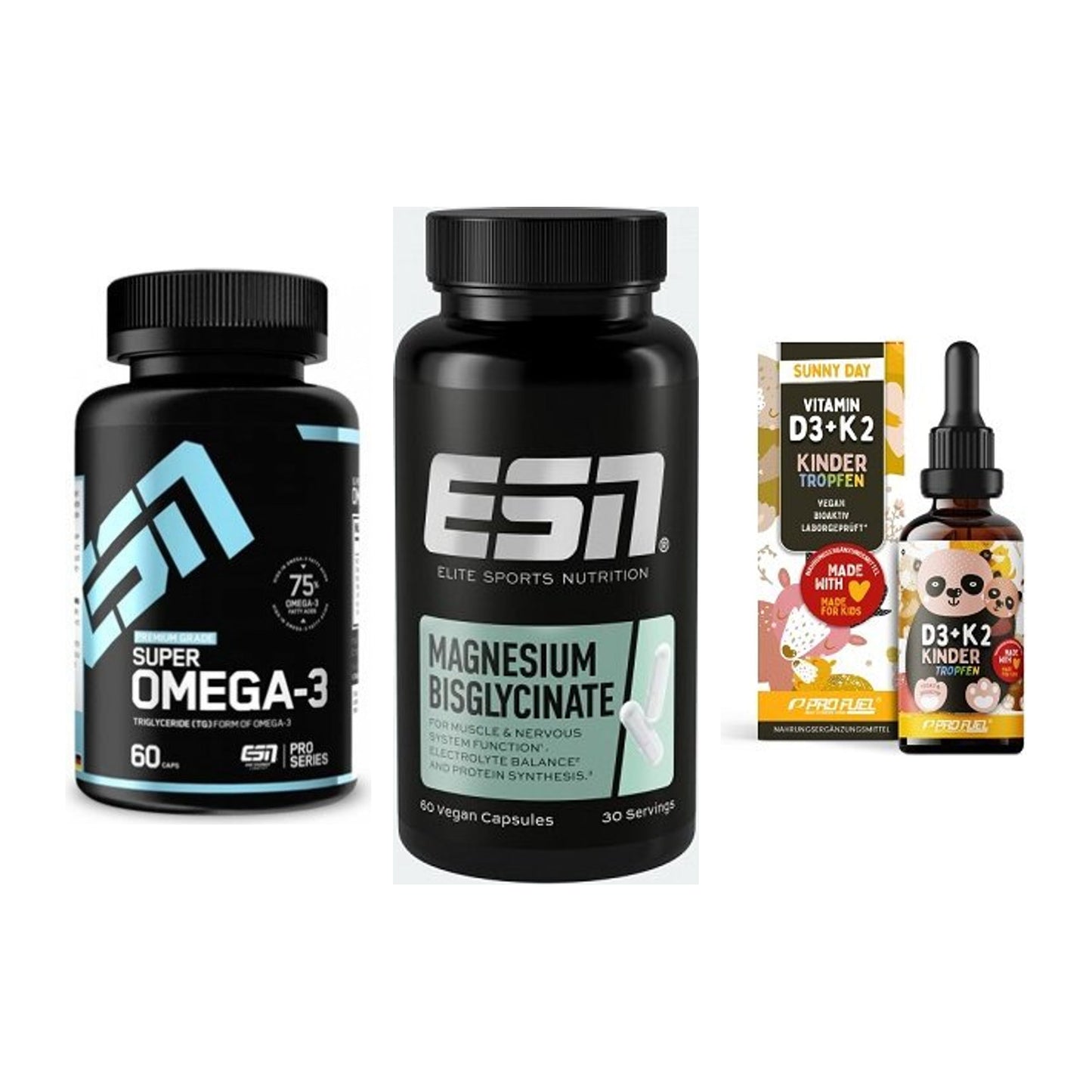 Herz & Gefäße: ESN Omega 3 + ESN Magnesium + ProFuel VITAMIN – alle enthaltenen Artikel