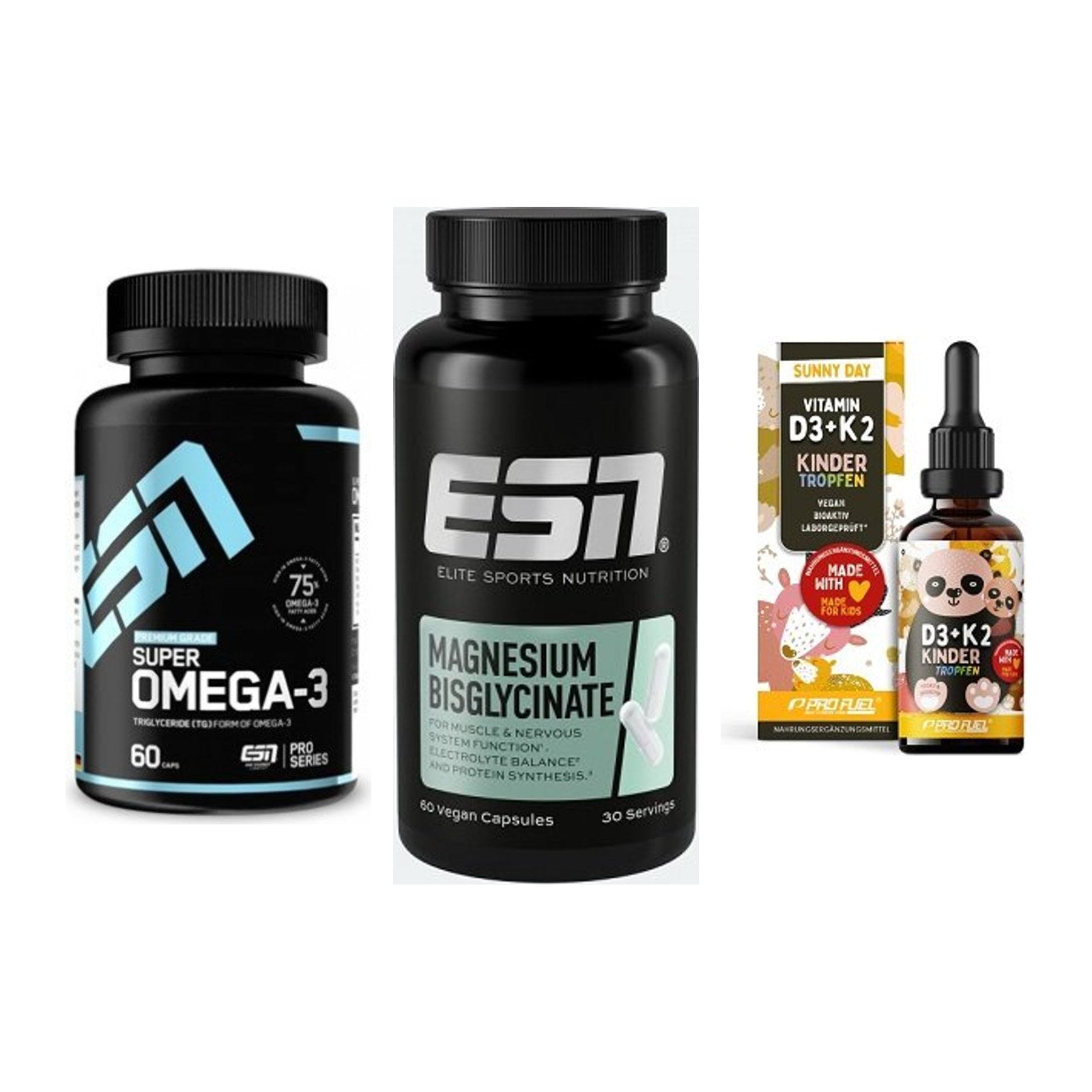 Herz & Gefäße: ESN Omega 3 + ESN Magnesium + ProFuel VITAMIN – alle enthaltenen Artikel