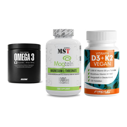 Herz & Gefäße: Big Zone Omega 3 + MST Magnesium + ProFuel Vitamin – alle enthaltenen Artikel