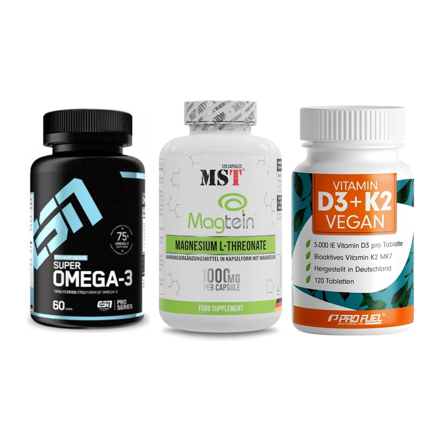 Herz & Gefäße: ESN Omega 3 + MST Magnesium + ProFuel Vitamin – alle enthaltenen Artikel