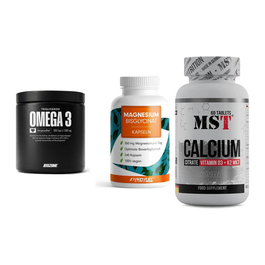 Herz & Gefäße: Big Zone Omega 3 + ProFuel Magnesiu + MST Calcium – alle enthaltenen Artikel